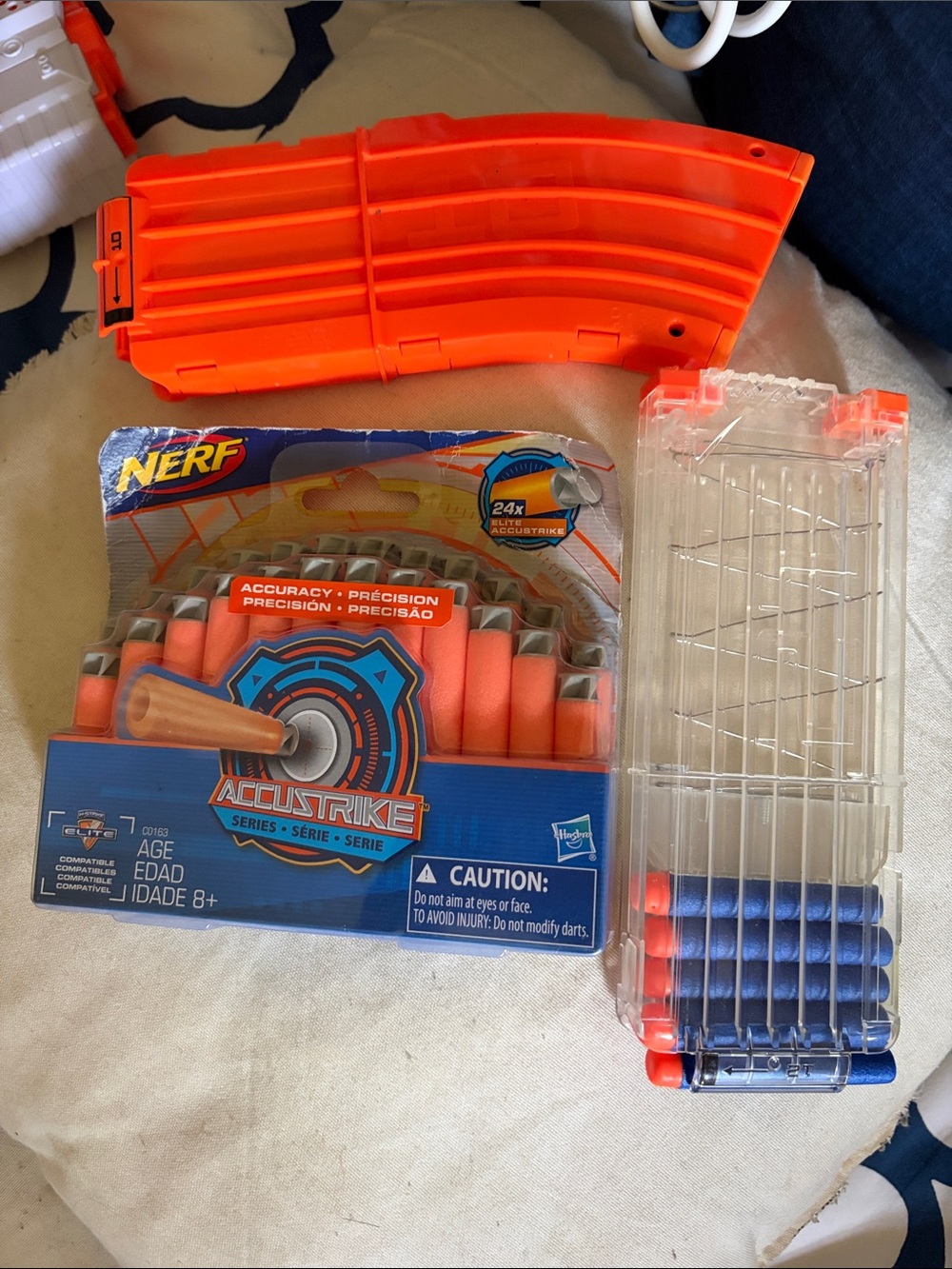 Nerf AccuStrike Darts and Clip Magazines - Orange and Blue